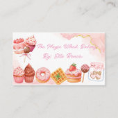 Pink Watercolor Bakery Business Card 名刺 (正面)