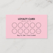 Pink Watercolor Bakery Rewards Loyalty 名刺 (裏面)