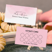 Pink Watercolor Bakery Rewards Loyalty 名刺