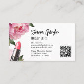 Pink Watercolor Beauty Makeup Artist 名刺 (裏面)