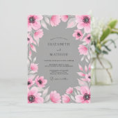 Pink Watercolor Blossom Wedding 招待状 (スタンド正面)