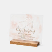 Pink Watercolor Body sculpting contouring spa アクリルサイン (傾斜)