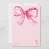 Pink Watercolor Bow Birthday Invitation 招待状 (裏面)
