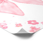 Pink Watercolor Bow Nursery Wall Art Baby Girl ポスター (角)