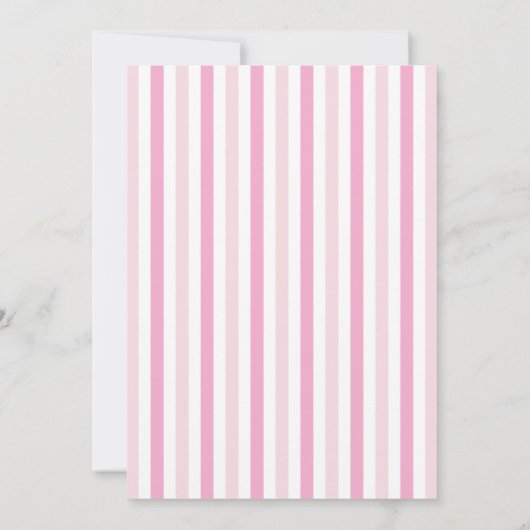 Pink Watercolor Bow & Stripes Baby Shower 招待状 (裏面)