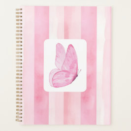 Pink Watercolor Butterfly – Soft Feminine Pastel D プランナー手帳