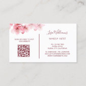 Pink Watercolor Cherry Blossoms Black 名刺 (裏面)