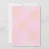 Pink Watercolor Clouds & Flowers Baby Girl Shower  招待状 (裏面)