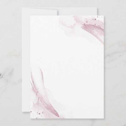 Pink Watercolor Elegant Wedding 招待状 (裏面)
