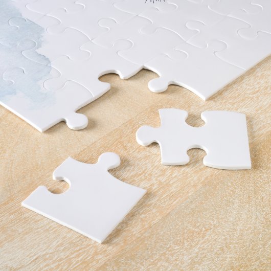 Pink watercolor Flamingo . ジグソーパズル (側面)