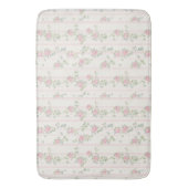 Pink Watercolor Floral Bath Mat バスマット (正面縦)