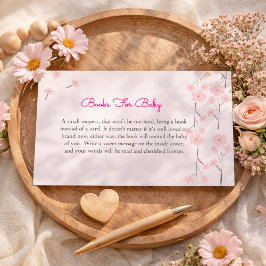 Pink Watercolor Floral Books For Baby エンクロージャーカード