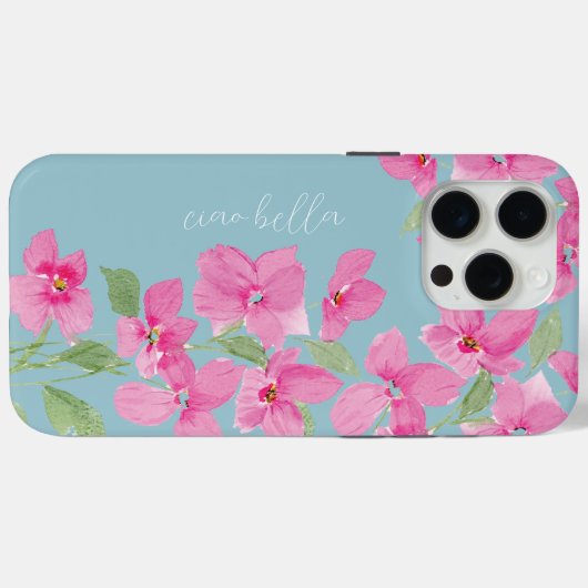 Pink Watercolor Floral Case-Mate iPhoneケース (裏面 (横))