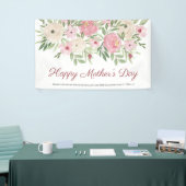 Pink Watercolor Floral Christian Mother's Day 横断幕 (トレードショー)