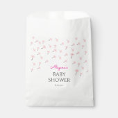 Pink Watercolor Floral Minimal Baby Shower フェイバーバッグ (正面)