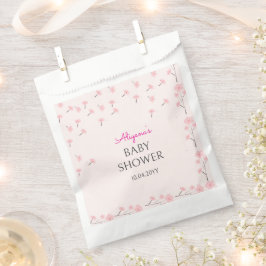 Pink Watercolor Floral Minimal Baby Shower フェイバーバッグ