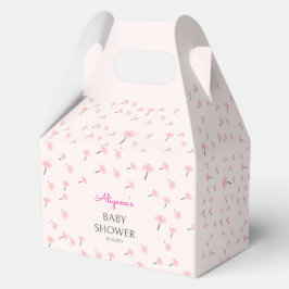 Pink Watercolor Floral Minimal Baby Shower フェイバーボックス