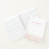 Pink Watercolor Floral Personalized ノートブック (内部)