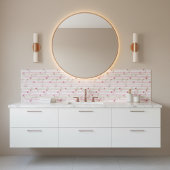 Pink Watercolor Floral Stripe Pattern タイル