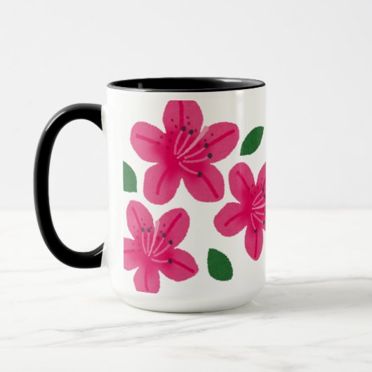 Pink Watercolor Flower Mug マグカップ (左)