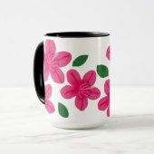 Pink Watercolor Flower Mug マグカップ (正面左)