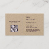 Pink Watercolor Flowers Kraft 名刺 (裏面)