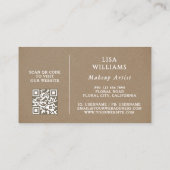 Pink Watercolor Flowers Rustic Makeup Artist 名刺 (裏面)