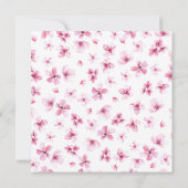 Pink Watercolor Flowers Wreath Wedding Invitation 招待状 (裏面)