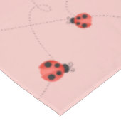 Pink Watercolor Fluttering Ladybugs テーブルクロス (アングル)