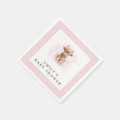 Pink Watercolor Highland Cow Girl Baby Shower スタンダードカクテルナプキン (角)