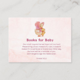 Pink Watercolor Little Ducking Girl Books for Baby エンクロージャーカード
