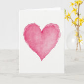 Pink Watercolor Love Heart Card カード (黄色い花)