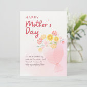 Pink Watercolor Mothers Day Greeting Card カード (スタンド正面)