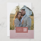 Pink Watercolor Pastel Floral Cross-Shape Wedding 招待状 (裏面)