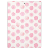 Pink Watercolor Polka Dots & Flowers クリップボード (裏面)