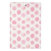 Pink Watercolor Polka Dots & Flowers ミニクリップボード (裏面)