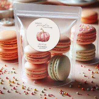 Pink Watercolor Pumpkin Baby Shower ラウンドシール