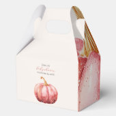 Pink Watercolor Pumpkin Baby Shower Favor Box フェイバーボックス (裏面)