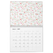 Pink Watercolor Roses Artistic Calendar カレンダー (3月 2027)