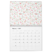 Pink Watercolor Roses Artistic Calendar カレンダー (2月 2027)