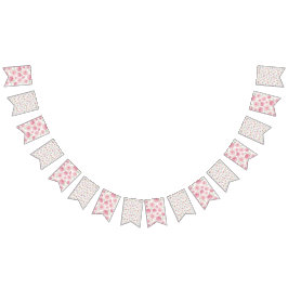 Pink Watercolor Roses bunting banner バンティングフラッグ