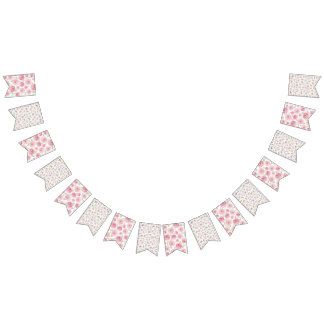 Pink Watercolor Roses bunting banner バンティングフラッグ