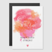 Pink watercolor Save the date  マグネット招待状 (正面/裏面)