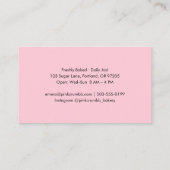 Pink Watercolor Simple Cute Bakery 名刺 (裏面)