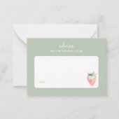 Pink Watercolor Strawberry Parenting Advice ノートカード (正面)