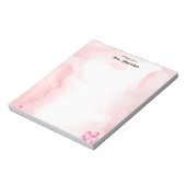 Pink Watercolor Teacher Notepad ノートパッド (回転)