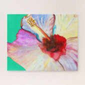 Pink watercolor tulips art ジグソーパズル (横)