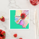 Pink watercolor tulips art スタンダードカクテルナプキン (インサイチュ)