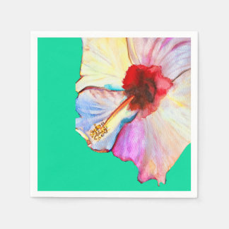 Pink watercolor tulips art スタンダードカクテルナプキン