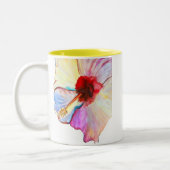 Pink watercolor tulips art ツートーンマグカップ (左)